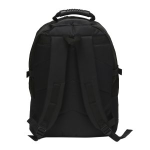 The Catalogue Fugitive Backpack is a polyester backpack. Multiple compartments. Rubber handle and padded shoulder straps. 3 colours.