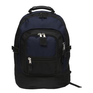 The Catalogue Fugitive Backpack is a polyester backpack. Multiple compartments. Rubber handle and padded shoulder straps. 3 colours.
