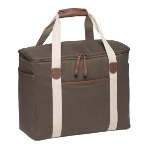 The Catalogue Hamptons Cooler is a waxed cotton canvas cooler. Large main compartment with pockets. Available in 3 colours.