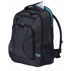 identity-compu-backpack The Catalogue Identity Compu Backpack is a two tone, nylon backpack. Multiple compartments. Mesh bottle pockets. Available in Charcoal.