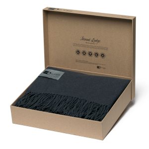 The Catalogue Mt Lodge Merino Blanket is a 100% merino wool blanket with a herringbone weave. Brushed for a luxury feel.
