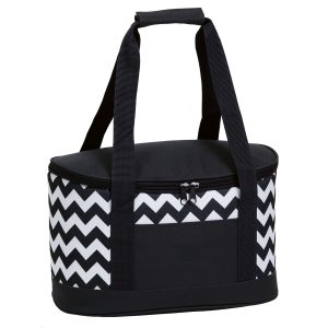 The Catalogue Oasis Chevron Cooler is a polyester cooler with chevron print. Leak-proof lining. Available in 2 colours.