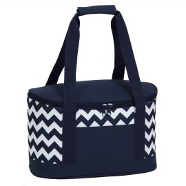 The Catalogue Oasis Chevron Cooler is a polyester cooler with chevron print. Leak-proof lining. Available in 2 colours.