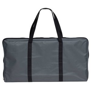 The Catalogue Ombrello Tavolo Table is an alfresco, foldable bamboo table with wine glass holders. Pack away into the included carry bag.