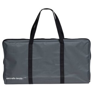 The Catalogue Ombrello Tavolo Table is an alfresco, foldable bamboo table with wine glass holders. Pack away into the included carry bag.