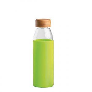 The Catalogue Orbit Glass Bottle is a 500ml glass bottle with a bamboo lid. BPA free. Available in 7 colours.