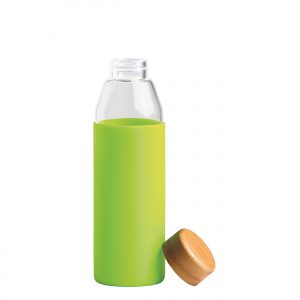 The Catalogue Orbit Glass Bottle is a 500ml glass bottle with a bamboo lid. BPA free. Available in 7 colours.