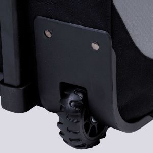 The Catalogue Parkway Music Cooler is a ripstop polyester cooler with built-in speakers and wheels. Multiple pockets. Bottle opener included.