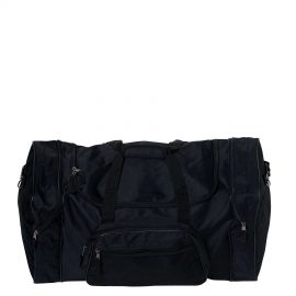 The Catalogue Plain Sports Bag is a polyester sports bag with multiple pockets. Carry handle and adjustable padded shoulder strap.