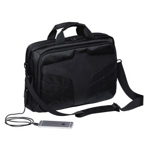 portal-brief-bag-black-right The Catalogue Portal Brief Bag is a water resistant bag with 3 main compartments. Multiple organiser pockets.