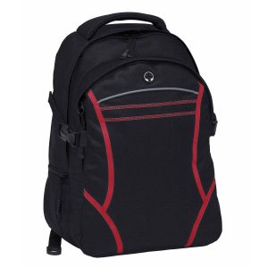 reflex-backpack-black_red The Catalogue Reflex Backpack is a polyester backpack with multiple compartments and pockets. Available in 9 colours.