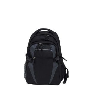 The Catalogue Spliced Zenith Backpack is a polyester backpack has multiple pockets. Rubber headphone port. Available in 15 colours.