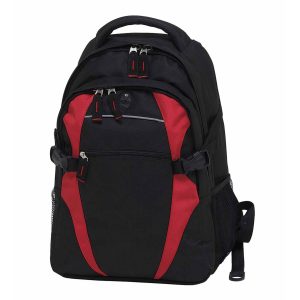 The Catalogue Spliced Zenith Backpack is a polyester backpack has multiple pockets. Rubber headphone port. Available in 15 colours.