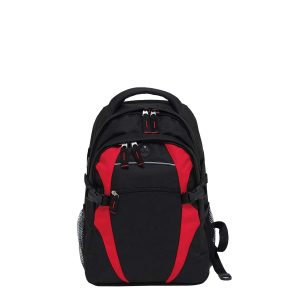 The Catalogue Spliced Zenith Backpack is a polyester backpack has multiple pockets. Rubber headphone port. Available in 15 colours.