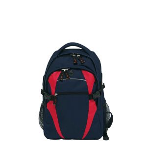 The Catalogue Spliced Zenith Backpack is a polyester backpack has multiple pockets. Rubber headphone port. Available in 15 colours.