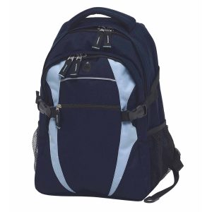 The Catalogue Spliced Zenith Backpack is a polyester backpack has multiple pockets. Rubber headphone port. Available in 15 colours.