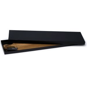 The Catalogue Tapas Serving Board is an acacia hardwood serving board. Dual beveled handle. Leather loop for hanging.