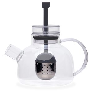 The Catalogue Tea For2 Set is a 3 piece, glass tea set. Stainless steel infuser. Teapot holds 1 litre. Each glass holds 180ml.