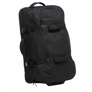 The Catalogue Terminal Travel Bag is a heavy duty polyester bag with wheels and handle. Multiple compartments. Available in Black.