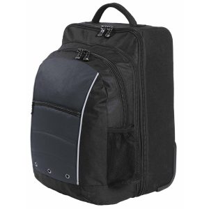 The Catalogue Transit Travel Bagis a ripstop nylon, 48L bag with wheels and pole handle. Available in Black/Charcoal.