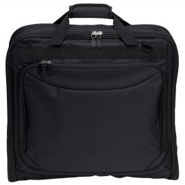The Catalogue Transporter Garment Bag is a polyester bag with an interior hanger bracket. Multiple pouches and pockets.