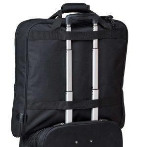 The Catalogue Transporter Garment Bag is a polyester bag with an interior hanger bracket. Multiple pouches and pockets.