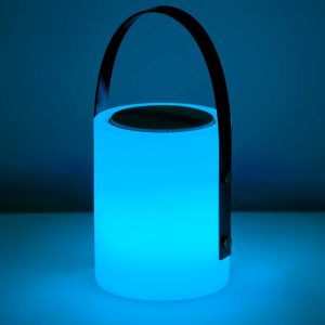 The Catalogue Twilight Speaker Lamp is a water resistant lantern with a. Bluetooth wireless speaker built-in. Mood lighting with 8 colour options.