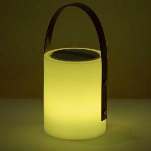 The Catalogue Twilight Speaker Lamp is a water resistant lantern with a. Bluetooth wireless speaker built-in. Mood lighting with 8 colour options.