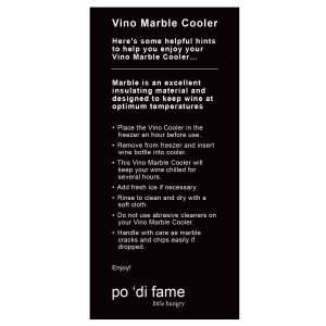 The Catalogue Vino Marble Cooler is a marble cooler with an acacia wood base. White marble. Insulating to keep bottles chilled.