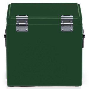 The Catalogue Vintage Cooler Box is an iron outer cool box with a leak proof, insulated liner. Side carry handles. Available in 5 colours.