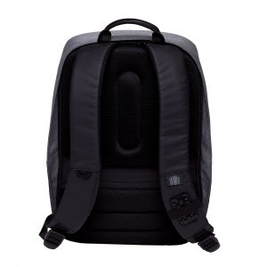 The Catalogue Wired Compu Backpack is a polyester, water resistant backpack. Integrated cable for charging a device. Available in Grey Melange/Black.