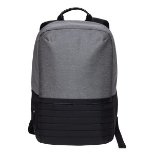 wired-compu-backpack-grey-melange_black-front The Catalogue Wired Compu Backpack is a polyester, water resistant backpack. Integrated cable for charging a device. Available in Grey Melange/Black.
