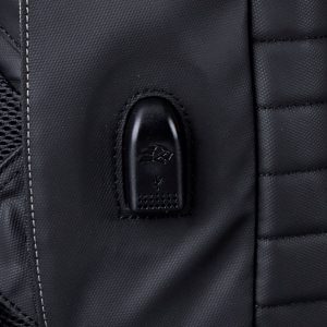 The Catalogue Wired Compu Backpack is a polyester, water resistant backpack. Integrated cable for charging a device. Available in Grey Melange/Black.