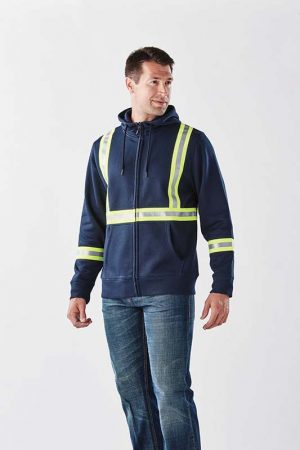 The Stormtech Men's Omega Reflective Zip Hoody is a cotton/poly blend zip hoodie with reflective taping. 2 colours. Sizes XS - 5XL.