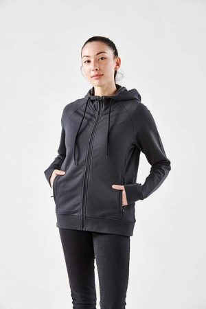 The Stormtech Women's Dockyard Performance F/Z Hoody is a cotton/poly blend zip hoody with pockets. Available in 2 colours. Sizes XS - 3XL.