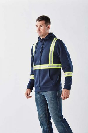 The Stormtech Men's Omega Reflective Zip Hoody is a cotton/poly blend zip hoodie with reflective taping. 2 colours. Sizes XS - 5XL.