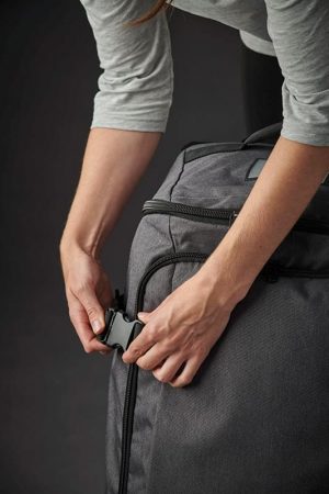 The Stormtech Equinox Rolling Duffel Bag is a polyester, hard-wearing, wheeled bag. Multiple compartments. Available in 2 colours.