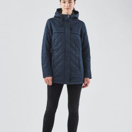 The Stormtech Women's Bushwick Quilted Jacket is a quilted polyfill jacket with a snap closure. Multiple pockets. Available in 3 colours.