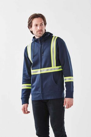 The Stormtech Men's Omega Reflective Zip Hoody is a cotton/poly blend zip hoodie with reflective taping. 2 colours. Sizes XS - 5XL.