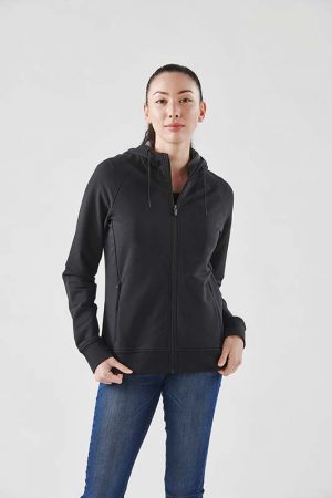 The Stormtech Women's Dockyard Performance F/Z Hoody is a cotton/poly blend zip hoody with pockets. Available in 2 colours. Sizes XS - 3XL.