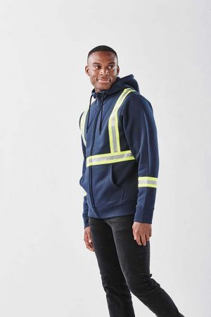 The Stormtech Men's Omega Reflective Zip Hoody is a cotton/poly blend zip hoodie with reflective taping. 2 colours. Sizes XS - 5XL.