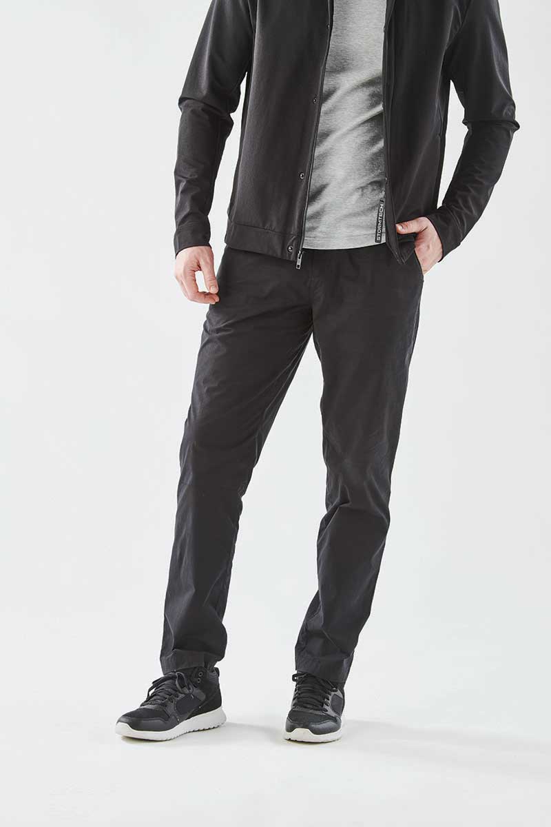 The Stormtech Men's Soho Performance Pant is an ultra-light and soft pant with multiple pockets. Available in Black. Sizes XS - 3XL.