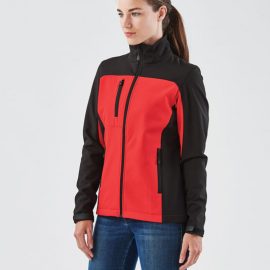 The Stormtech Womens Cascades Softshell is a heavy weight, water resistant jacket. Zippered hand warmers and pockets. Available in 5 colours.