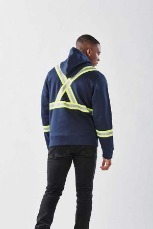 The Stormtech Men's Omega Reflective Zip Hoody is a cotton/poly blend zip hoodie with reflective taping. 2 colours. Sizes XS - 5XL.