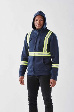 The Stormtech Men's Omega Reflective Zip Hoody is a cotton/poly blend zip hoodie with reflective taping. 2 colours. Sizes XS - 5XL.