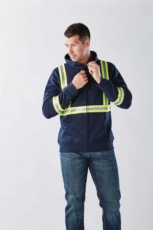 The Stormtech Men's Omega Reflective Zip Hoody is a cotton/poly blend zip hoodie with reflective taping. 2 colours. Sizes XS - 5XL.