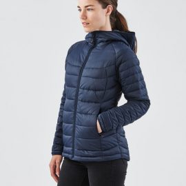 The Stormtech Women's Stavanger Thermal Jacket is an ultra lightweight thermal shell jacket.  6 colours.  Sizes S - 5XL.