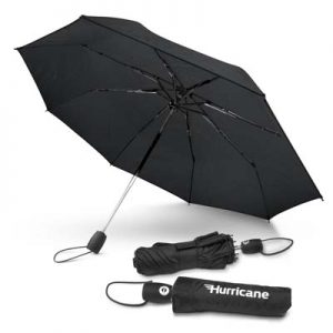 The TRENDS Hurricane City Umbrella has a generous 8 panel canopy.  5 colours.  Matching sleeve.  Auto open and close.  Full colour branding avail.