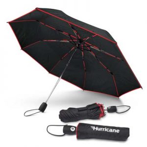 The TRENDS Hurricane City Umbrella has a generous 8 panel canopy.  5 colours.  Matching sleeve.  Auto open and close.  Full colour branding avail.