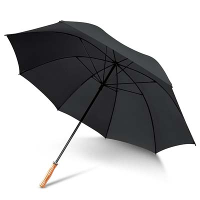 The TRENDS Pro Umbrella is a classic with large pongee canopy.  Electroplated steel shaft with wooden handle.  6 colours.
